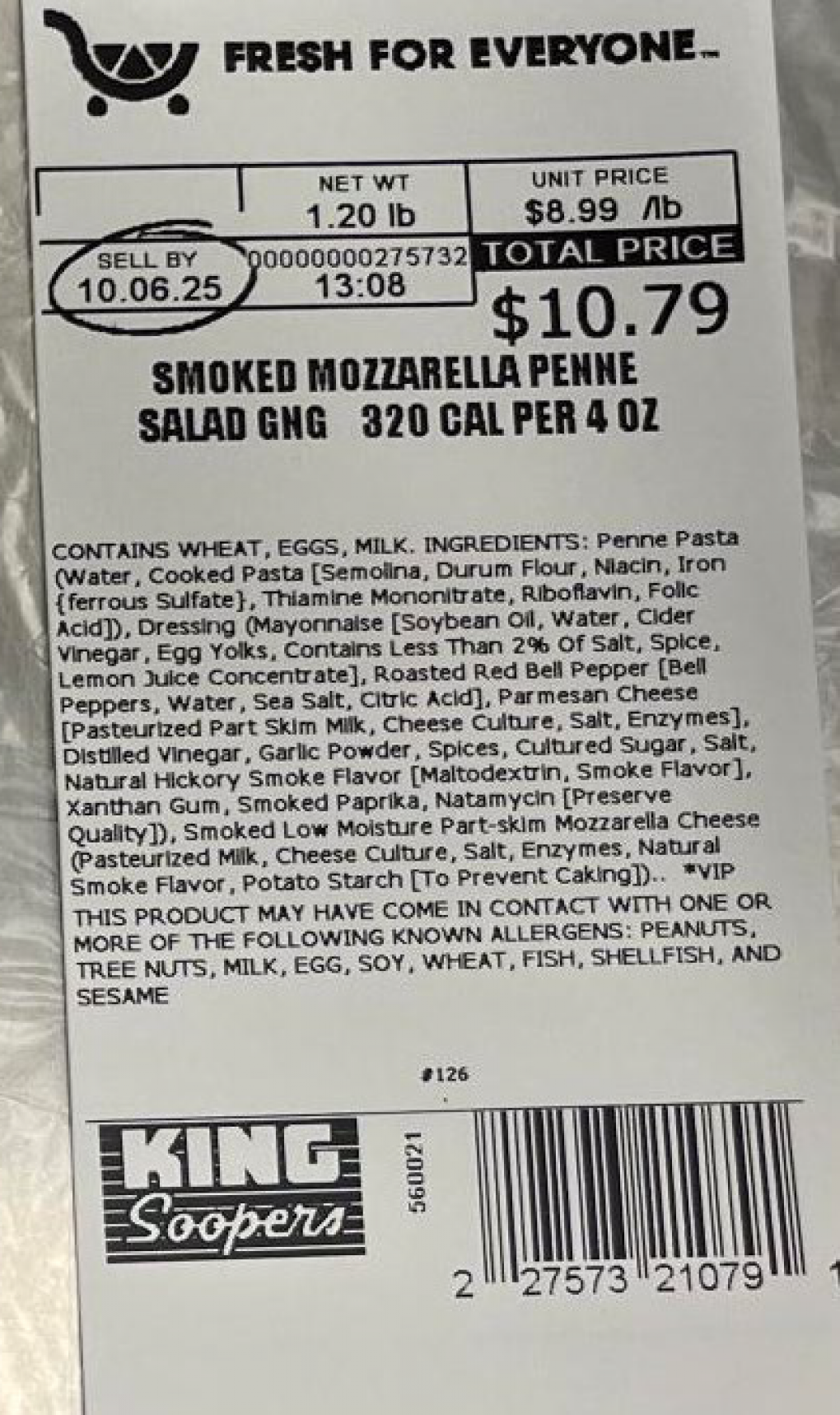 Kroger Voluntarily Recalls Two Varieties of Deli Pasta Salads Because of Possible Health Risk