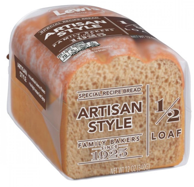 Lewis Bake Shop Artisan Style 1/2 Loaf bread recalled due to undeclared hazelnuts Lewis Bake Shop Artisan Style 1/2 Loaf bread recalled due to undeclared hazelnuts