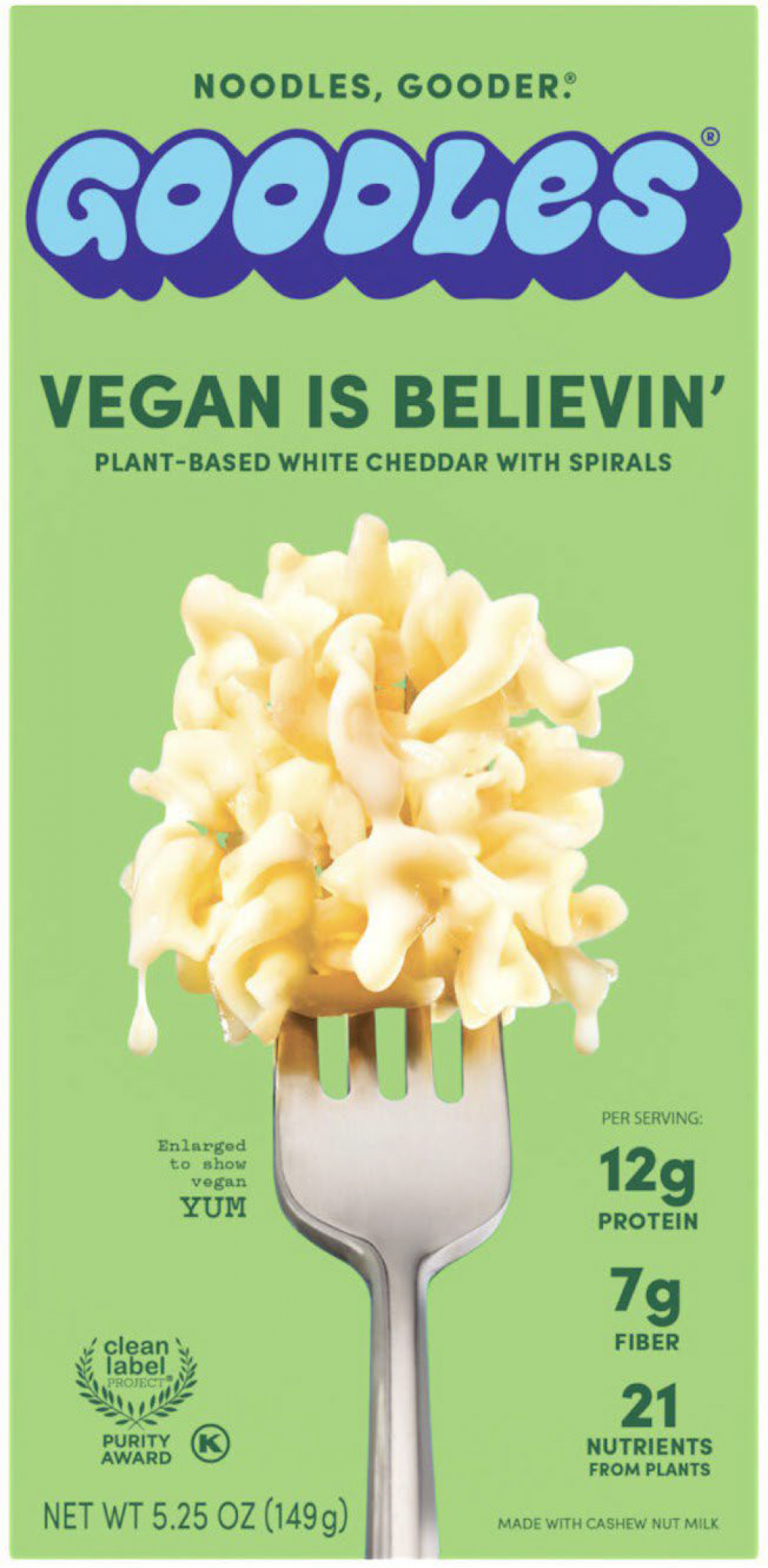 Gooder Foods recalls Goodles Vegan is Believin’ – Plant Based White Cheddar with Spirals due to Undeclared Milk