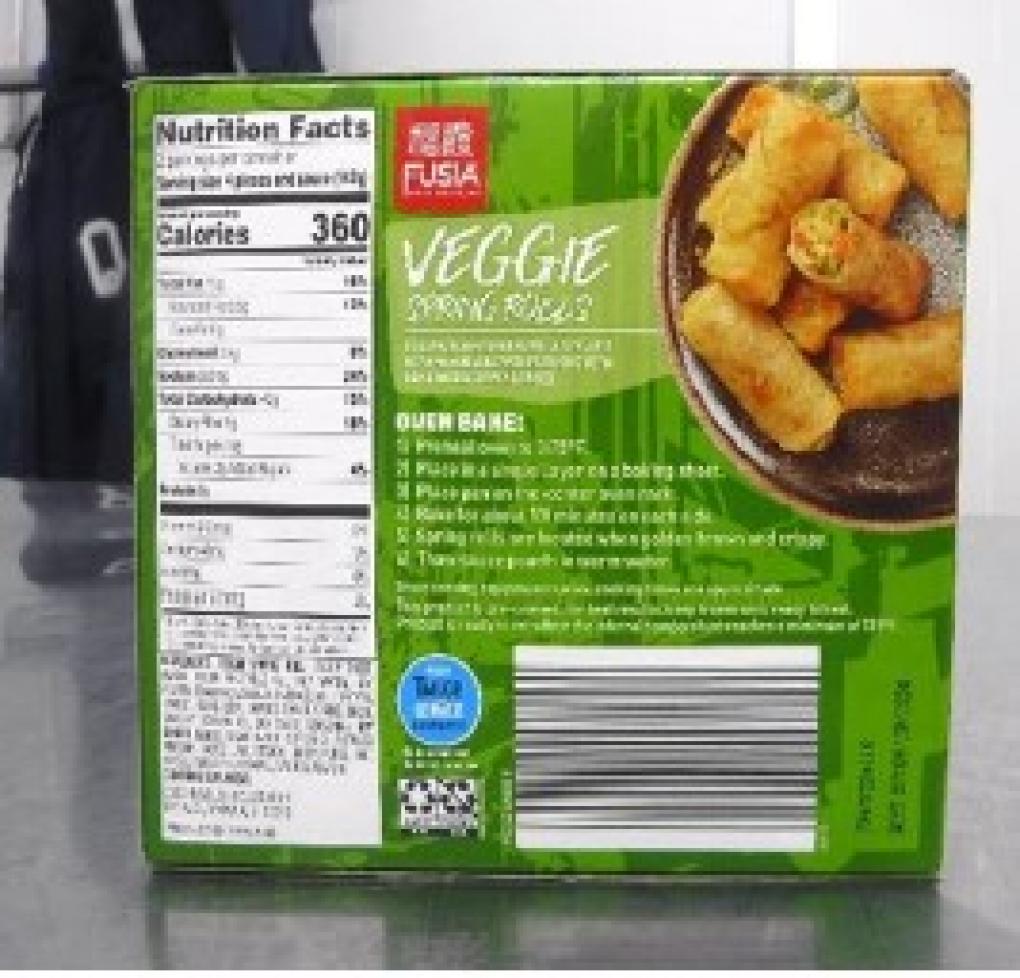 Tai Foong USA Issues Allergy Alert on Undeclared Shrimp in Fusia Asian Inspirations Veggie Spring Rolls
