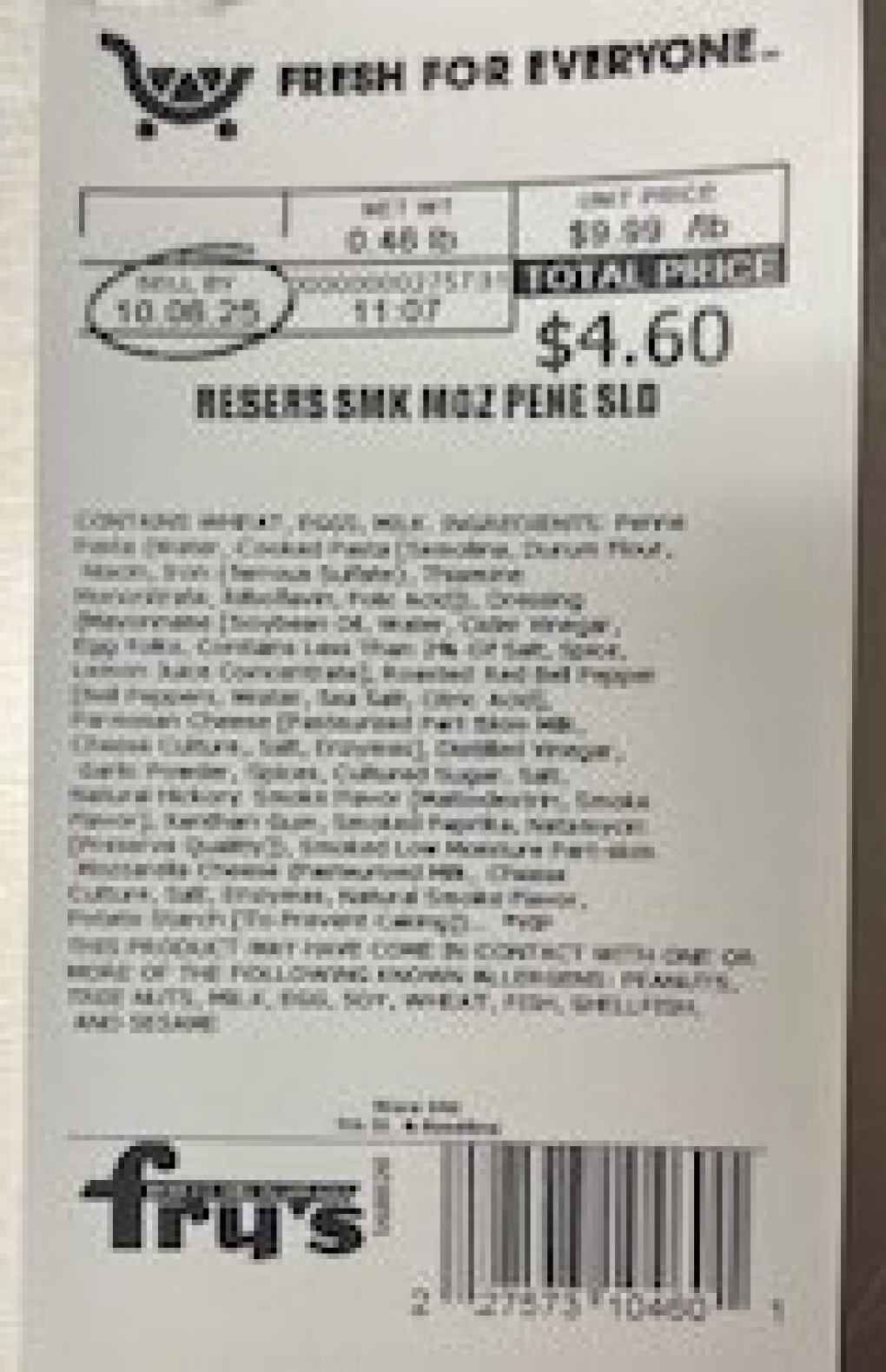 Kroger Voluntarily Recalls Two Varieties of Deli Pasta Salads Because of Possible Health Risk