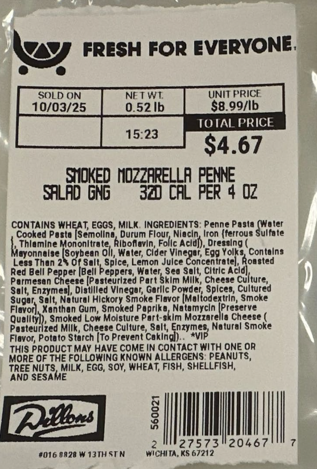Kroger Voluntarily Recalls Two Varieties of Deli Pasta Salads Because of Possible Health Risk
