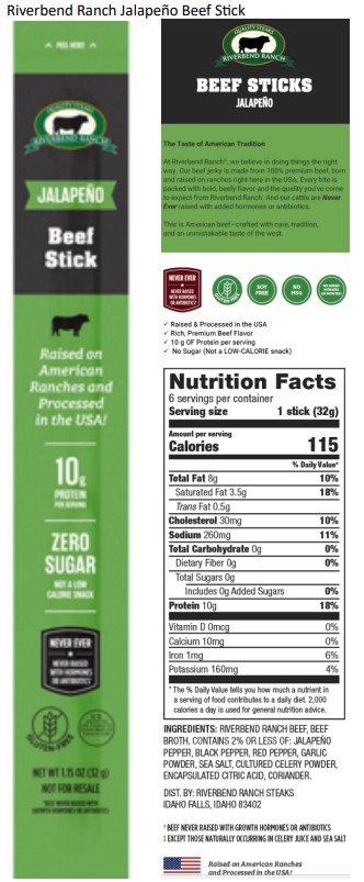 Public health alert issued for Riverbend Ranch beef sticks due to plastic pieces Public health alert issued for Riverbend Ranch beef sticks due to plastic pieces