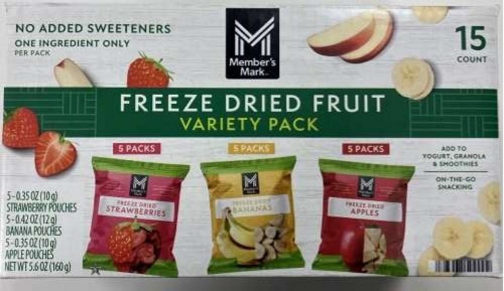 Doehler Dry Ingredient Solutions, LLC recalls Member’s Mark Freeze Dried Fruit Variety Pack for Listeria monocytogenes contamination