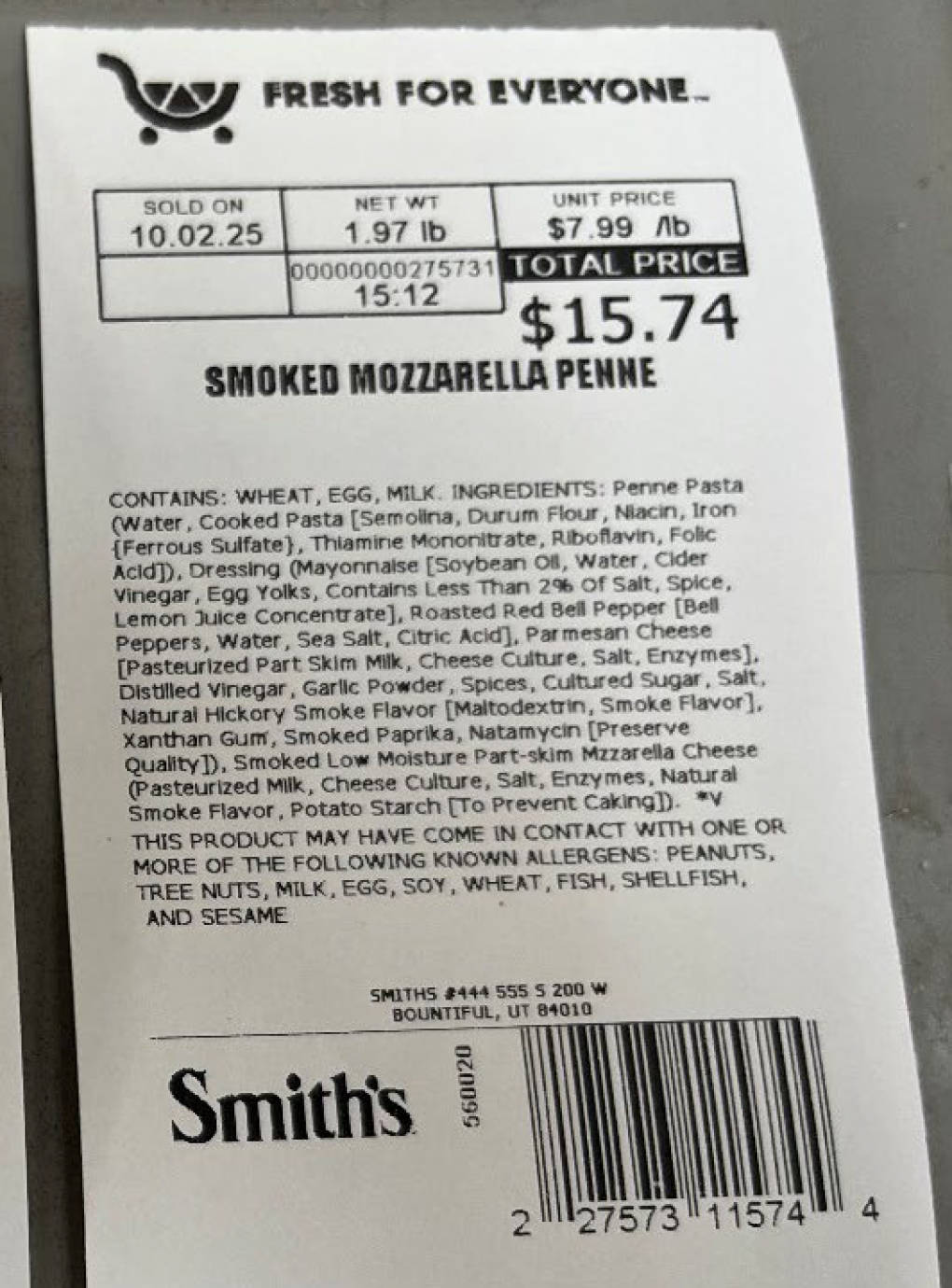 Kroger Voluntarily Recalls Two Varieties of Deli Pasta Salads Because of Possible Health Risk