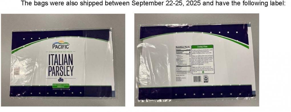 Pacific International Marketing Recalls Fresh Italian Parsley Because of Possible Health Risk