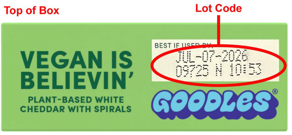 Gooder Foods recalls Goodles Vegan is Believin’ – Plant Based White Cheddar with Spirals due to Undeclared Milk