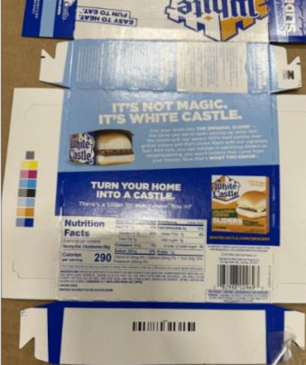 White Castle Frozen Food Division Recalls Frozen 4-Count Cartons of Original Sliders Due to Undeclared Milk and Soy