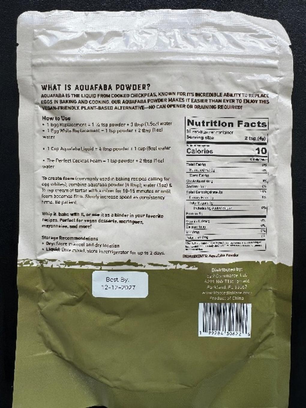 529 Commerce LLC Recalls Rooted in Rare brand Aquafaba Powder due to Undeclared Eggs