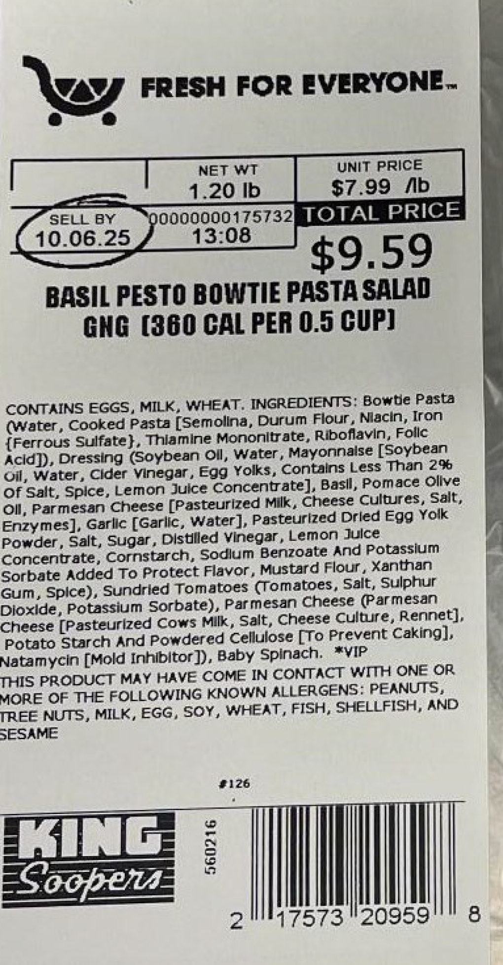 Kroger Voluntarily Recalls Two Varieties of Deli Pasta Salads Because of Possible Health Risk