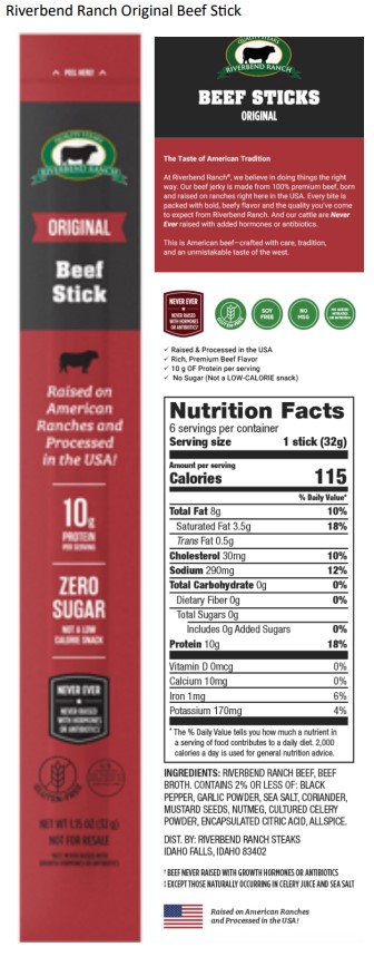 Public health alert issued for Riverbend Ranch beef sticks due to plastic pieces Public health alert issued for Riverbend Ranch beef sticks due to plastic pieces