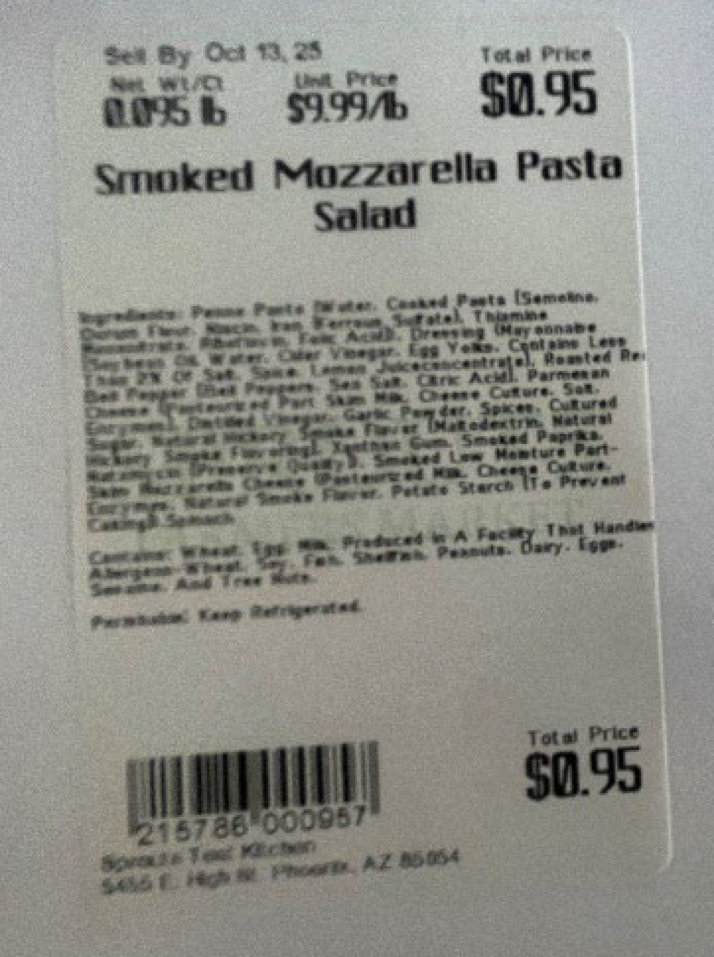 Sprouts Farmers Market is Recalling Smoked Mozzarella Pasta Salad Because of Possible Health Risk Sprouts Farmers Market is Recalling Smoked Mozzarella Pasta Salad Because of Possible Health Risk