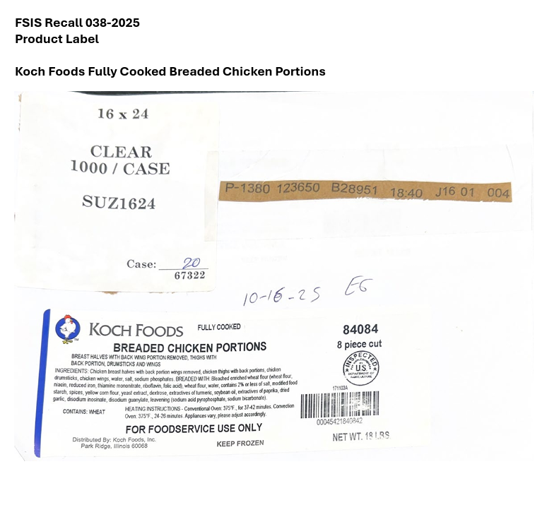 Suzanna’s Kitchen Recalls Fully Cooked Breaded Chicken Products Due to Misbranding and an Undeclared Allergen