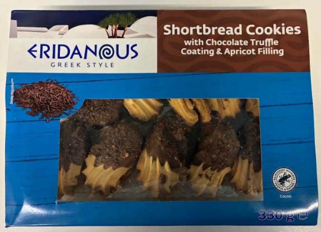 LIDL US Recalls Eridanous Shortbread Cookies with Chocolate Truffle Coating & Apricot Filling due to Undeclared Wheat, Soy, Milk, and Eggs