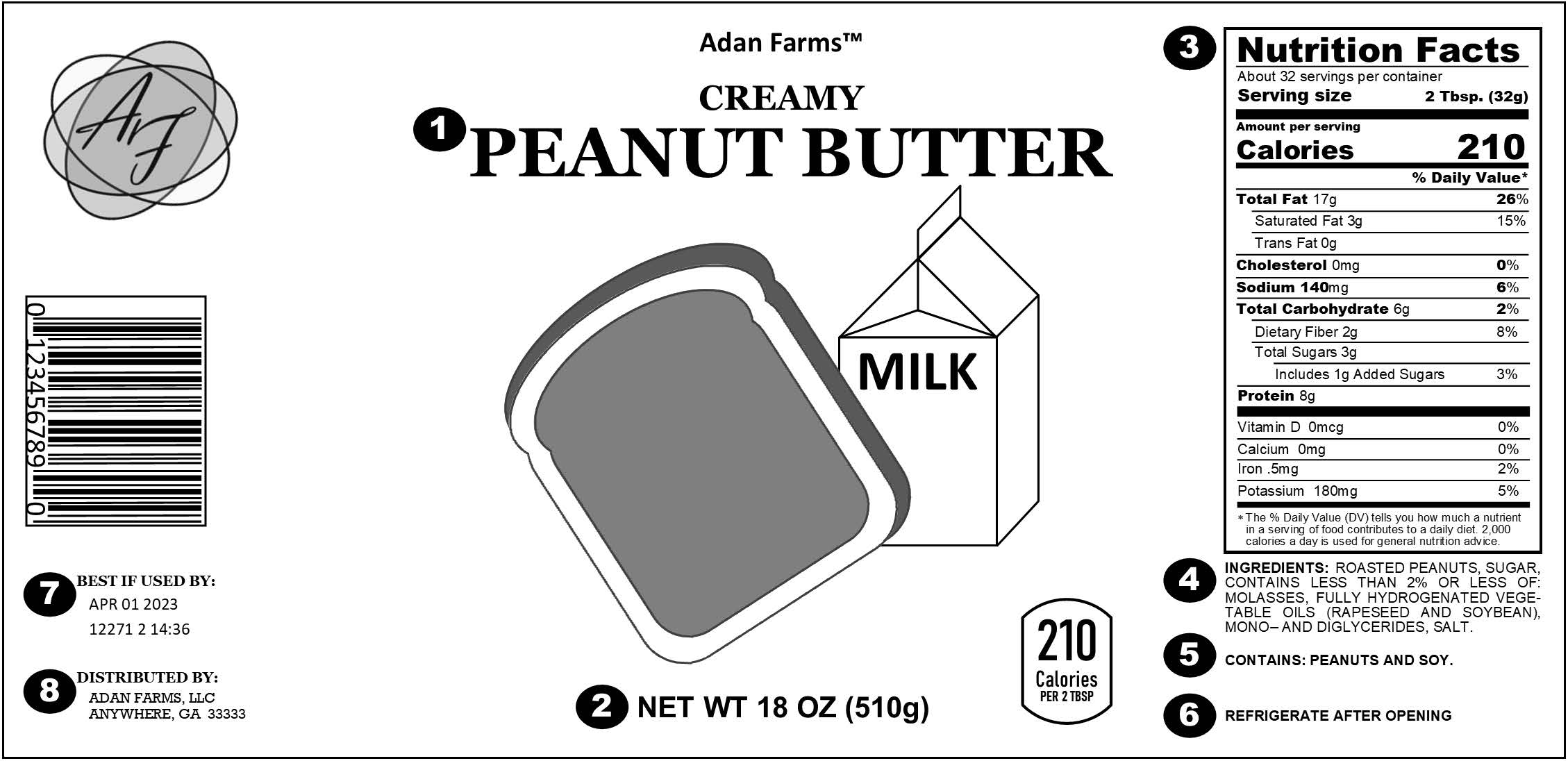 Sample Label with required elements