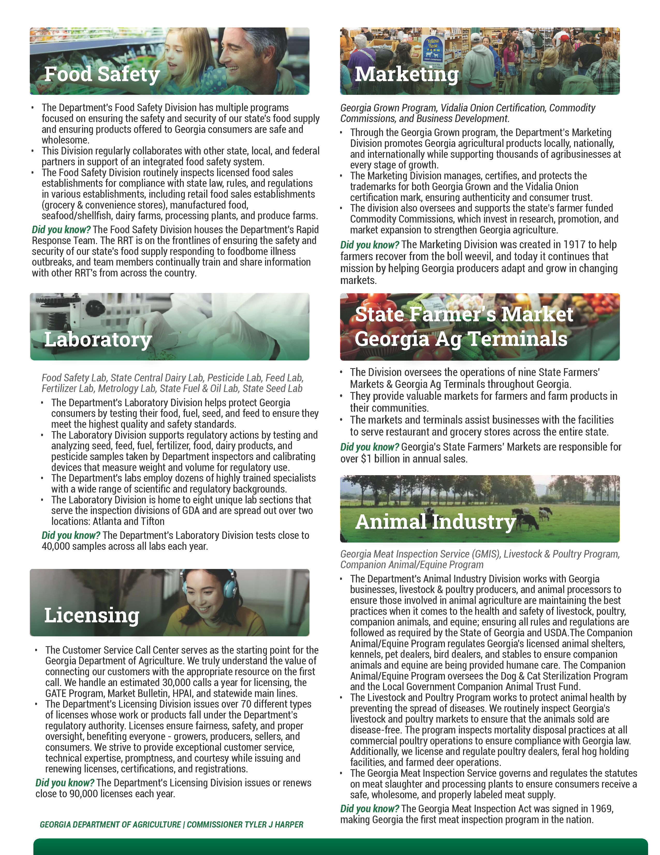 Georgia Department of Agriculture Divisions Brochure
