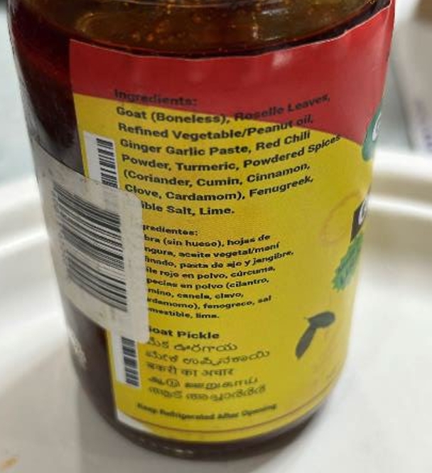 Indus Foods, LLC DBA Gangothri Foods Recalls Ready-To-Eat Pickled Goat and Chicken Products Produced Without Benefit of Inspection