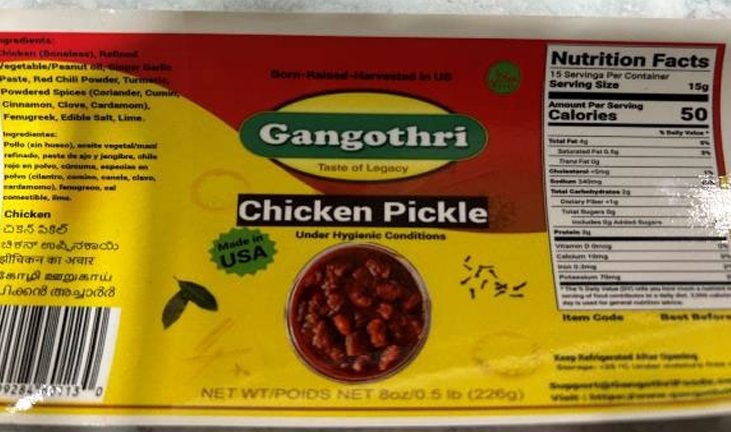 Indus Foods, LLC DBA Gangothri Foods Recalls Ready-To-Eat Pickled Goat and Chicken Products Produced Without Benefit of Inspection