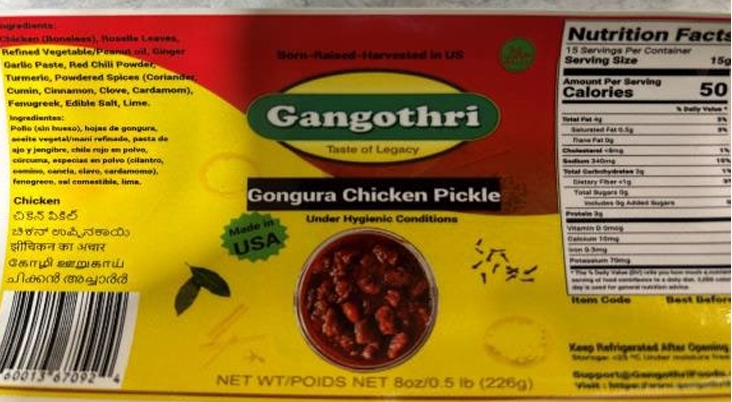Indus Foods, LLC DBA Gangothri Foods Recalls Ready-To-Eat Pickled Goat and Chicken Products Produced Without Benefit of Inspection