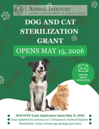 Dog and Cat Sterilization Program 2026 Grant Application Opens May 15, 2026